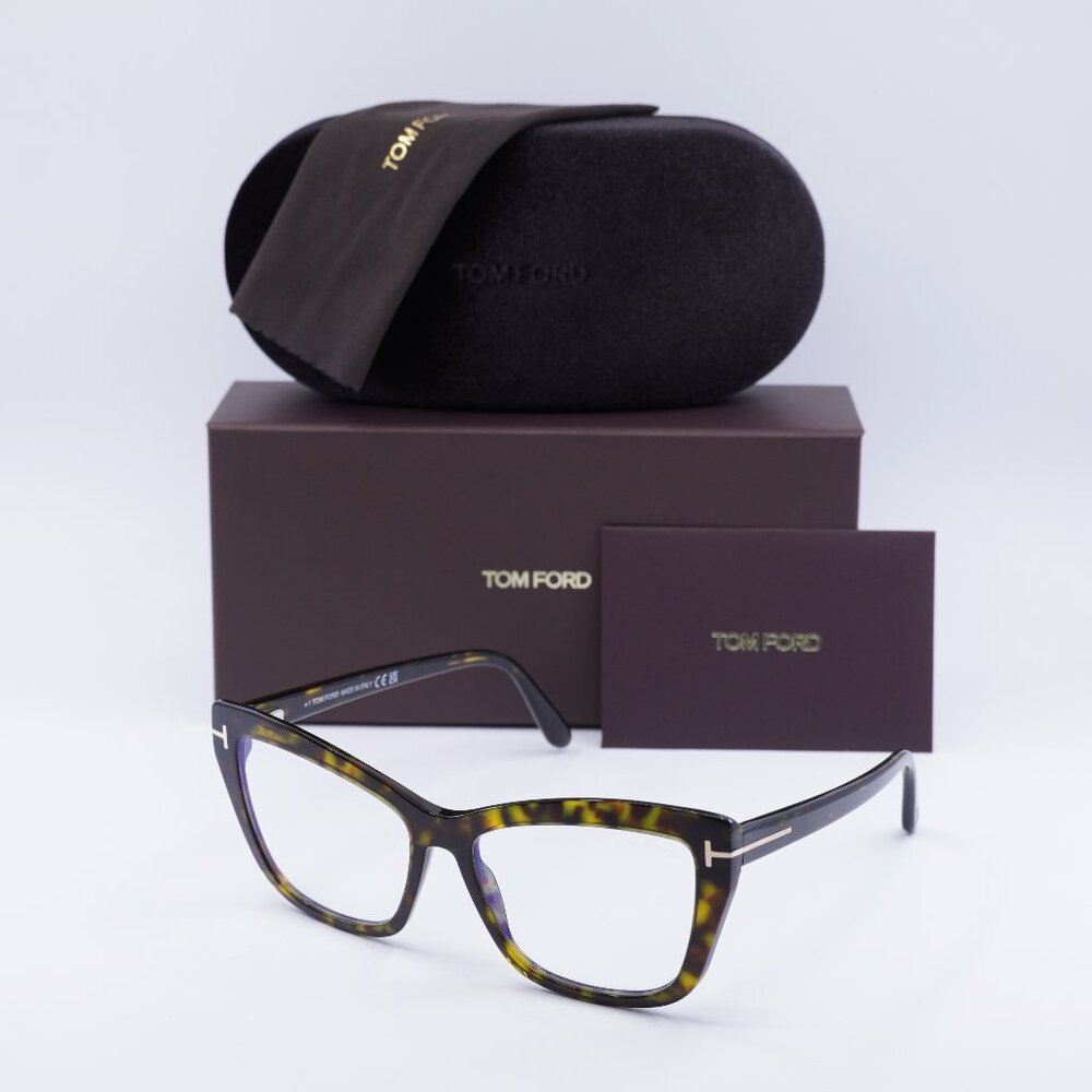 Tom Ford FT5826-B 052 Cat Eye Eyeglasses 55mm - Dark Havana